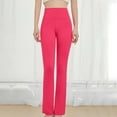thumbnail image 3 of Aofany Women Fashion Solid Color High Waisted Yoga Pants Casual Slightly Flared Trousers, 3 of 5