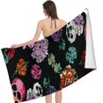 thumbnail image 2 of PHYHOO Flower Skull Beach Towels Oversized Microfiber Beach Towel for Adults Large Beach Blanket for Outdoor Camping 30x60in, 2 of 8