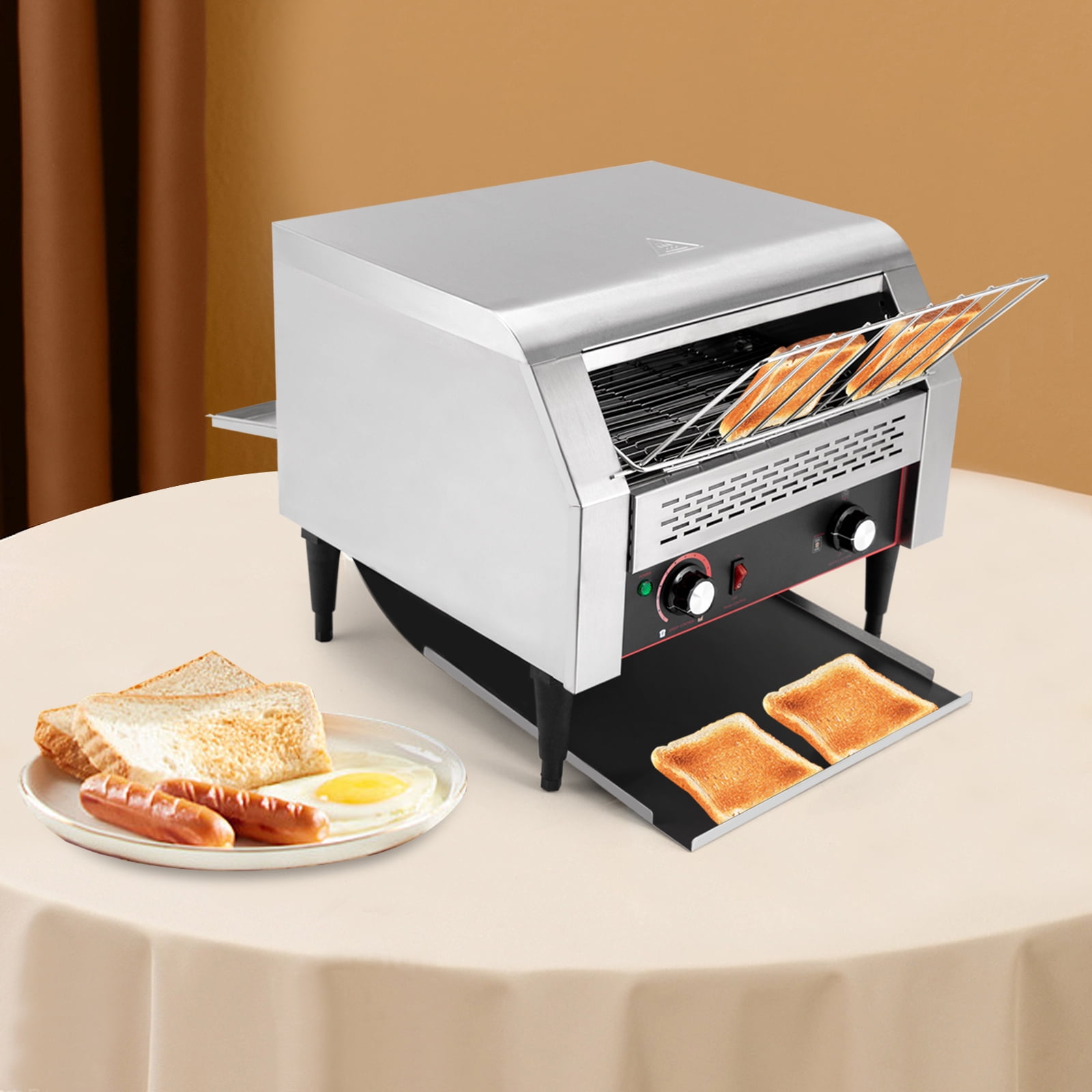 Miumaeov 450 Slices/Hour Commercial Conveyor Toaster, 2600W Stainless