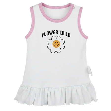 

Flower Child Novelty Dresses For Baby Newborn Babies Skirts Infant Princess Dress 0-24M Kids Graphic Clothes (White Sleeveless Dresses 6-12 Months)