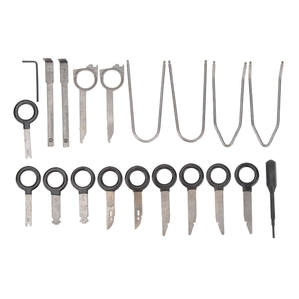VOBOR Radio Ausbau Werkzeug, Kit De Herramientas De Extracción De Radio, Kit De Llave De Extracción De Reproductor De CD Estéreo Universal De Acero Ergonómico para Automóviles, Camiones (20 Piezas)