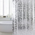 thumbnail image 1 of 1 Pce Rideau de Douche avec Crochets PVC Imperméable Résistant Semi-Transparent Galets Rideau de Douche, 1 of 7