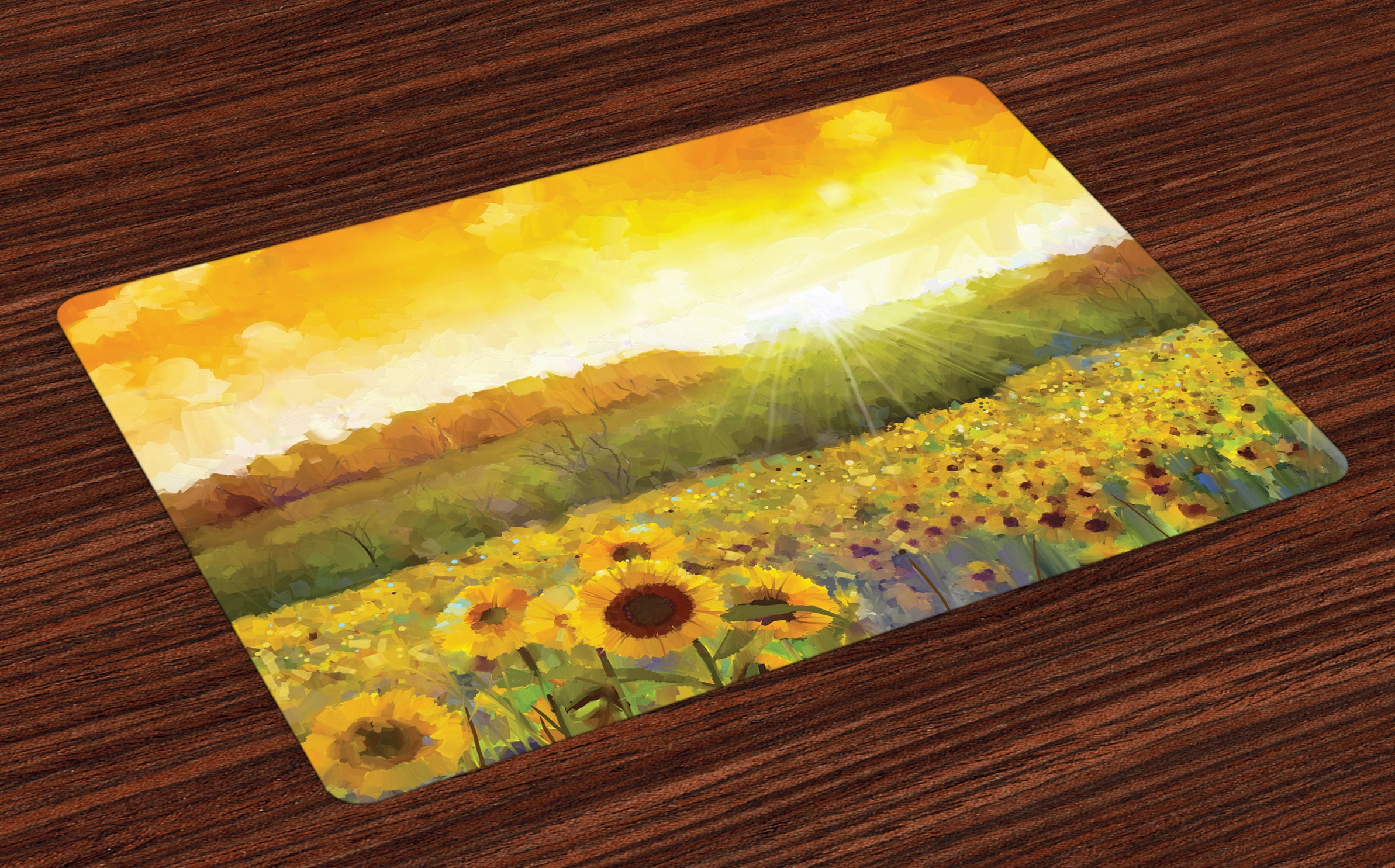 Garage Shop Floor Parking Mats Giant Sunflowers Art Auto