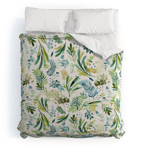 Society6 Tuscany Olive Green Leaves by Ninola Design Comforter