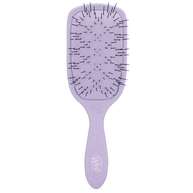 Wet Brush Go Green Cepillo desenredante de paleta de pelo grueso morado - Cerdas IntelliFlex ultrasuaves con AquaVent - Afloja suavemente los nudos mientras minimiza el dolor - Cabello rizado, grueso,