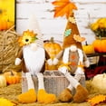thumbnail image 4 of Clearance!Autumn Gnomes Fall Decoration Harvest Thanksgiving Handmade Scandinavian Tomte Tiered Tray Decor Maple Leaf Sunflower Gnome Plush Festival Home Decor (15.7x5.5 Inch), 4 of 5