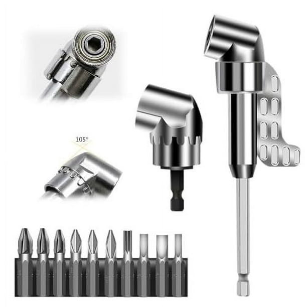 Fiudx Adaptador de Llave Angular, Punta de Destornillador Multifunción, Accesorio de Precisión Magnético, Herramienta para Garajes, Acero Inoxidable, Vástago Hexagonal de 1/4 de Pulgada, Fácil de Usa