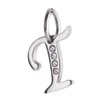 thumbnail image 1 of Charm para Pulsera LuckyLy, Dije Inicial Letra A, Acero Inoxidable y Zirconia Cúbica, Modelo Lizzy plateado Letra T, 1 of 7