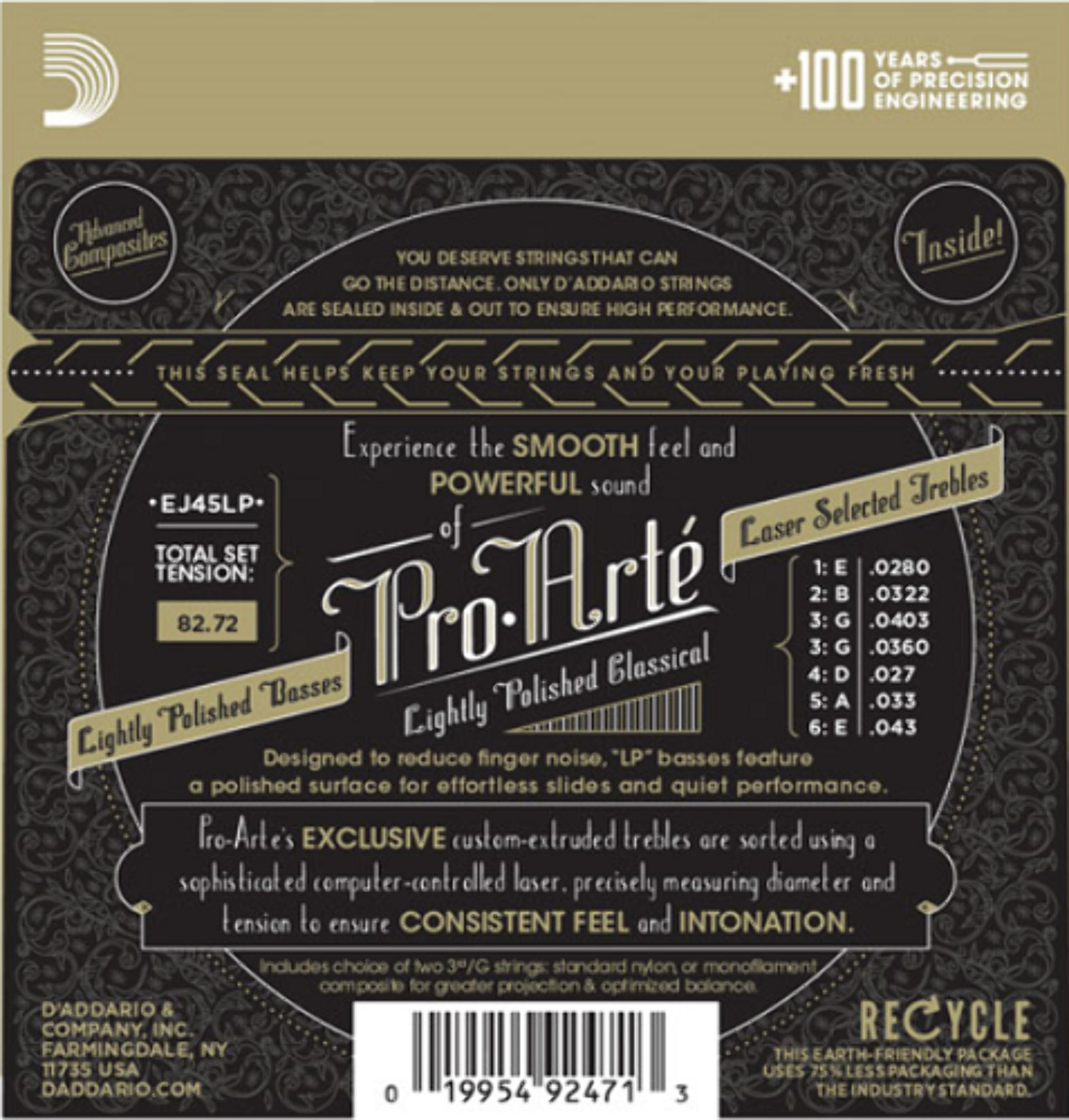 D'Addario EJ45LP Pro-Arte Classical Guitar Strings - Normal Tension (28-43)