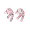 thumbnail image 2 of RUINIXCW Kids Toddler Baby Girl Christmas Silk Stain Pajamas Set Spring Fall Winter PJS Sleepwear Long Sleeve Button Down Collar Shirt Tops Pants Set, 2 of 9