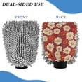 thumbnail image 2 of Microfiber Car Wash Gloves With Chenille & Polyester Terry Scratch-Free Cleaning Elastic Cuffs Dasiy in Red, 2 of 8