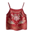 thumbnail image 4 of Tank Tops for Women BWASD Retro Embroidered Loose Fit Camisole Tops Adjustable Thin Straps Lightweight Breathable Casual Trendy Vacation Blouse Summer Red M-XXXL, 4 of 6