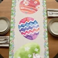 thumbnail image 5 of Table Runners 72 Inches Long Dress Scarves, Easter Farmhouse Kitchen Table Runner, Coffee Tablerunners, Colorful Eggs Bunny Floral Vines Green Plaid 14x72 Inch, 5 of 9