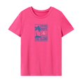 thumbnail image 1 of Camiseta para mujer verano casual mujer cuello redondo camiseta para viaje oficina mochilero L, 1 of 7