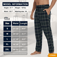 thumbnail image 6 of Xidunhg Men's 3-Pack Comfortable Pajama Pants, Cotton Blend Flannel Plaid Sleep and Lounge Bottoms with Pockets, 6 of 10