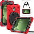 thumbnail image 4 of Case for Samsung Galaxy Tab Active5 8.0 inch SM-X300/SM-X306B, 360 Degree Rotating Hand Grip Shockproof Cover with Shoulder Strap, Red, 4 of 7