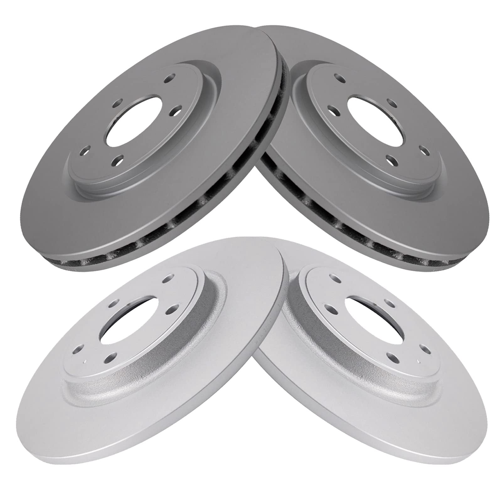 TRQ Front and Rear Brake Rotors Set Premium G-Coated Fits Select 2012-2016 Chrysler Town & Country 2011-2020 Dodge Grand Caravan 2012-2020 Journey 2012-2015 Ram C/V 2012-2014 Volkswagen Routan