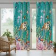 thumbnail image 3 of Outdoor Curtains for Patio Waterproof, Turtle Coastal Windproof Pravicy Outside Porch Blackout Curtain, Summer Beach Coral Seahorse Green Wooden Retro Sun Blocking Grommets Curtains 2 Panels 54"x95", 3 of 9