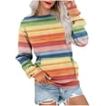 thumbnail image 2 of Heisall Womens Sweatshirts Casual Loose Round Neck Long Sleeve Drop Shoulder Pocket Non-positional Print Versatile Fashion Tops, 2 of 6