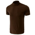 thumbnail image 3 of WAENQINLA Mens Mock Turtleneck Shirt Casual Short Sleeve T-Shirts Comfortable Basic Solid Color Slim Fit Knitted Pullover Tees, 3 of 5