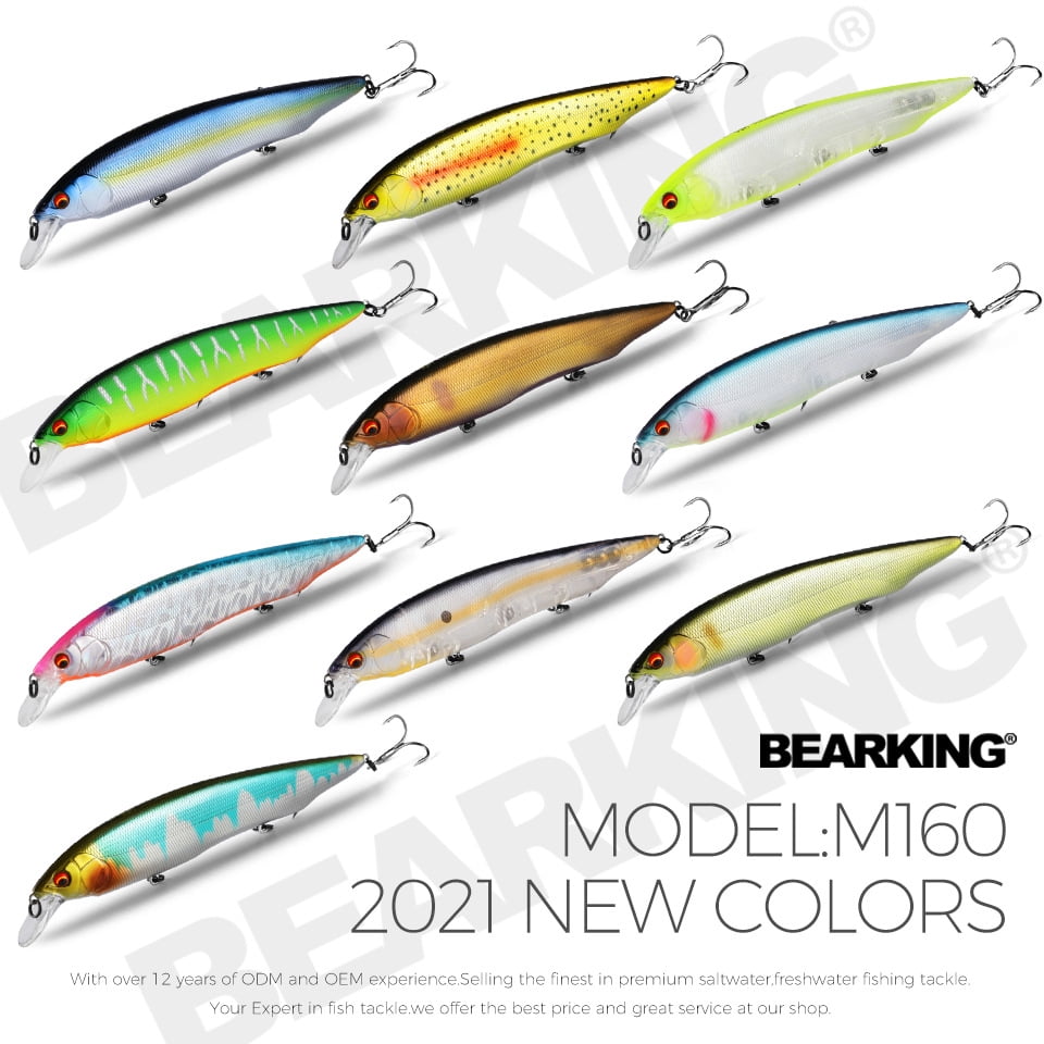 3PCS Bearking Kanata Fishing Lures 20 Colors Minnow Crank Tungsten Weight System Wobbler Artificial Bait 160mm 30g