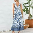 thumbnail image 4 of Dvkptbk Robe d'Été Décontractée pour Femme 2024 Mode Bohème à Imprimé Floral Robe de Plage Col en V Manches Courtes Taille Haute Longue Robe Maxi, 4 of 8