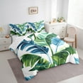 thumbnail image 3 of Castle Fairy Botanical Plants 7pcs Bedding Comforter Set,Tree Leaves Queen Bedding Sets Super Cozy,Tropical Plants Queen Sheet Sets,Lightweight Watercolor Room Decor,Reversible, 3 of 8