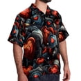 thumbnail image 2 of Love Men's Short Sleeve Spread Collar Poplin Button Down Casual Printed Summer Beach Unisex Shirts, 2 of 6