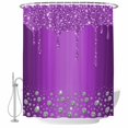 thumbnail image 2 of Shower Curtains for Bathroom, Modern Purple Waterproof Fabric Shower Curtain, Abstract Diamond Luxury Gradient Decorative Bathroom Curtain for Bathtub, 72"x78", No Hooks Included, 2 of 9