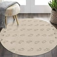 thumbnail image 4 of 12x12 Tufted area rug, Cream color, Woolen carpet, Handmade, Geometric rugs, Round shape, Bed, Living, room, 4 of 6