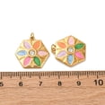 thumbnail image 3 of 304 Stainless Steel Rhinestone Pendants with Enamel Flower Charm with Jump Ring Ion Plating(IP) Colorful 18.5x18x3mm Hole: 2.5mm, 3 of 3