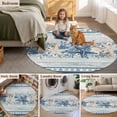 thumbnail image 5 of Navy Blue Starfish Coastal Round Area Rug 7Ft Washable Circle Rugs for Dorm Laundry Room, Beach Coral Botanical Nautical Non-Slip Carpet Floor Mats Indoor Outdoor Carpet Runner Aesthetic Home Decor, 5 of 8