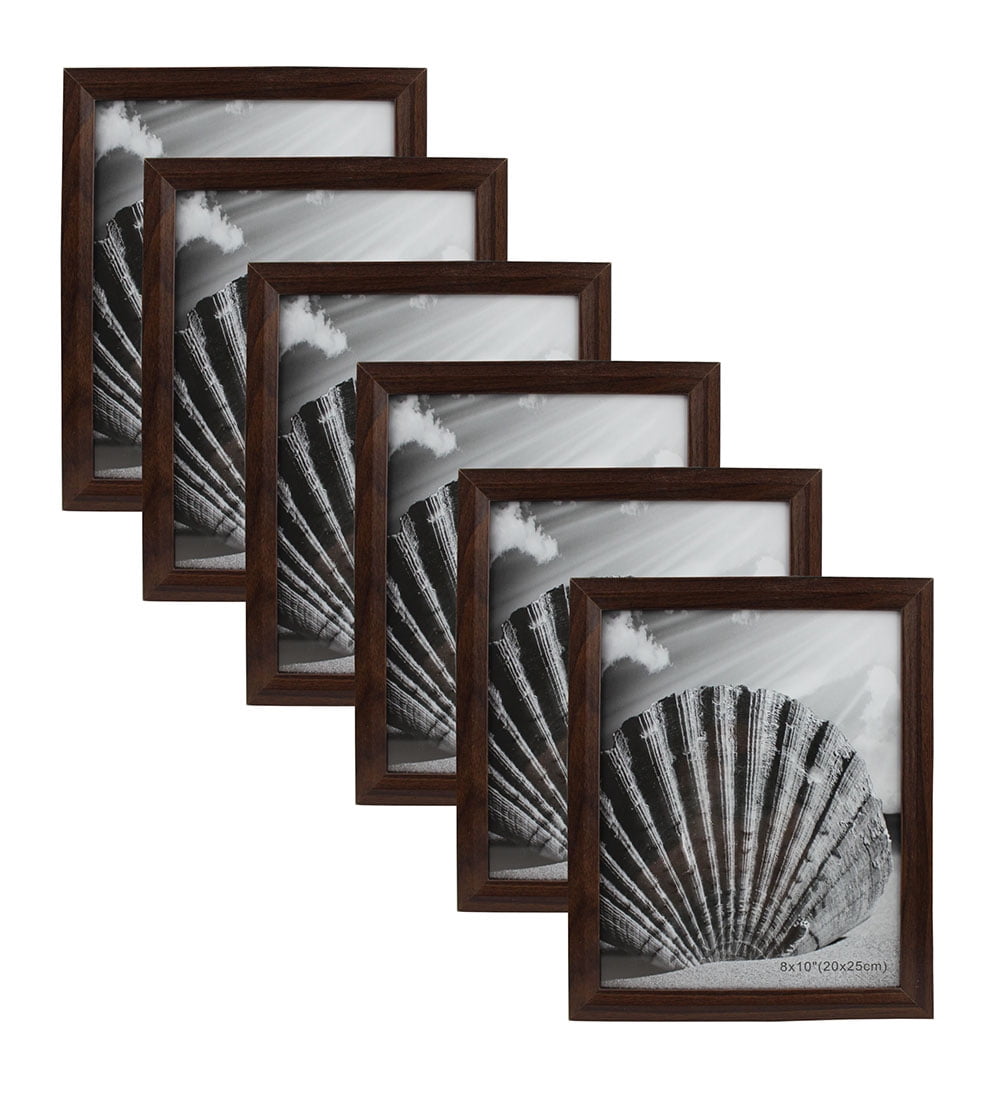 Modern Collection Picture Frame MDF Wood 8 X 10 Brown With Glass Panel