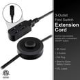 thumbnail image 2 of Cable de extensión GE de 3 enchufes con pedal, calibre 16, 9 pies, negro, 2 of 6
