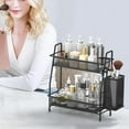 thumbnail image 2 of Organizador de Encimera 2 Niveles Acero Inoxidable con Cesta y Barandillas para Baño Cocina Especias Maquillaje Negro, 2 of 6