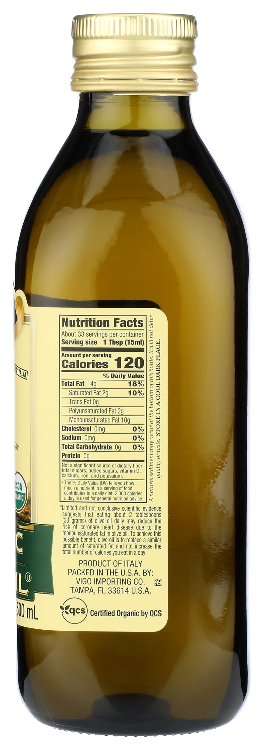 (Pack of 8), Alessi Italian Organic Extra Virgin Olive Oil, 17 fl oz