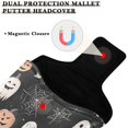 thumbnail image 3 of Haosy Pumpkin Ghost Spiderweb Golf Mallet Putter Cover Strong Magnetic Leather Golf Club Headcover Closure, 3 of 7