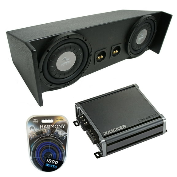 1987-2006 Jeep Wrangler YJ TJ Harmony F104 Dual 10" Rhino Sub Box & CXA800.1 Amp