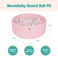 thumbnail image 2 of MeowBaby Piscine à Balles Ronde 35 x 11.5 Pouces avec 200 Balles, Rose/perle, 2 of 8