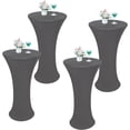 thumbnail image 1 of 4 Pcs Nappe de Cocktail Ronde Grise 24x43 Pouces Ajustée Extensible Haute Housse de Table de Cocktail pour Banquet Bar Fête Pub Mariage Intérieur Extérieur, 1 of 7