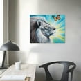 thumbnail image 3 of Nawypu  Colorful Lion Wall Art Lion And Butterfly Canvas Wall Art Gray White Lion And Colorful Butterfly Pictures Wall Decor, 3 of 4