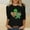 Black#st patricks day shirt womens, variant on Women St. Patrick's Day Clover Heart Tee - 3/4 Sleeve Buffalo Plaid Leopard Funny Shamrock Graphic Top White,S