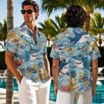 thumbnail image 3 of Psesaysky Tropical Shark Print Tunic Dress with Matched Shirts for Beach Vacation Hawaiian Couples Matching Outfit Women Sleeveless Dress or Short Sleeve Shirts Summer Outfit-2XL, 3 of 7