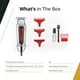 thumbnail image 5 of Wahl Professional Detailer Recortadora con cable Cuchilla en T ajustable Motor giratorio liviano Kit completo Borgoña, 5 of 5
