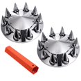 thumbnail image 1 of 1 par de cubiertas de eje delantero, cubiertas de rueda de eje delantero de plástico cromado ABS con cubiertas de tuerca roscadas de 33 mm, cubiertas de eje de cubo de rueda para semirremolques, 1 of 6
