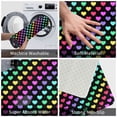 thumbnail image 3 of Sikiie Rainbow Hearts Print Flannel Anti-slip Floor Mat 16x24in, Thickened Dustproof Entrance Door Mat Floor Mat for Kitchen, Bathroom, Laundry Room, 3 of 7