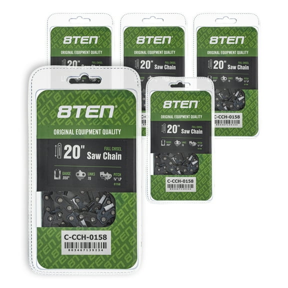 Full Chisel Chainsaw Chain 20 inch .050 3/8 LP 70DL for Poulan Echo 5 Pack 810-CCC2370H