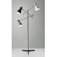 thumbnail image 1 of 33" X 33" X 60-71" Brass Metal 3-Arm Floor Lamp, 1 of 1