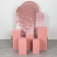 thumbnail image 5 of Balsa Circle 5 Dusty Rose Rectangular Pedestal Fitted Spandex Display Stand Covers Set Party Events Decorations Supplies, 5 of 8