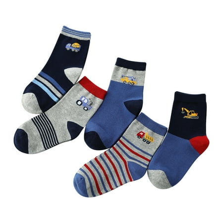 

Dadaria Ankle Socks 5Pairs Kids Socks Cute Print Children Middle Tube Socks Breathability Warm Socks Blue XL(13-15岁) Women Men